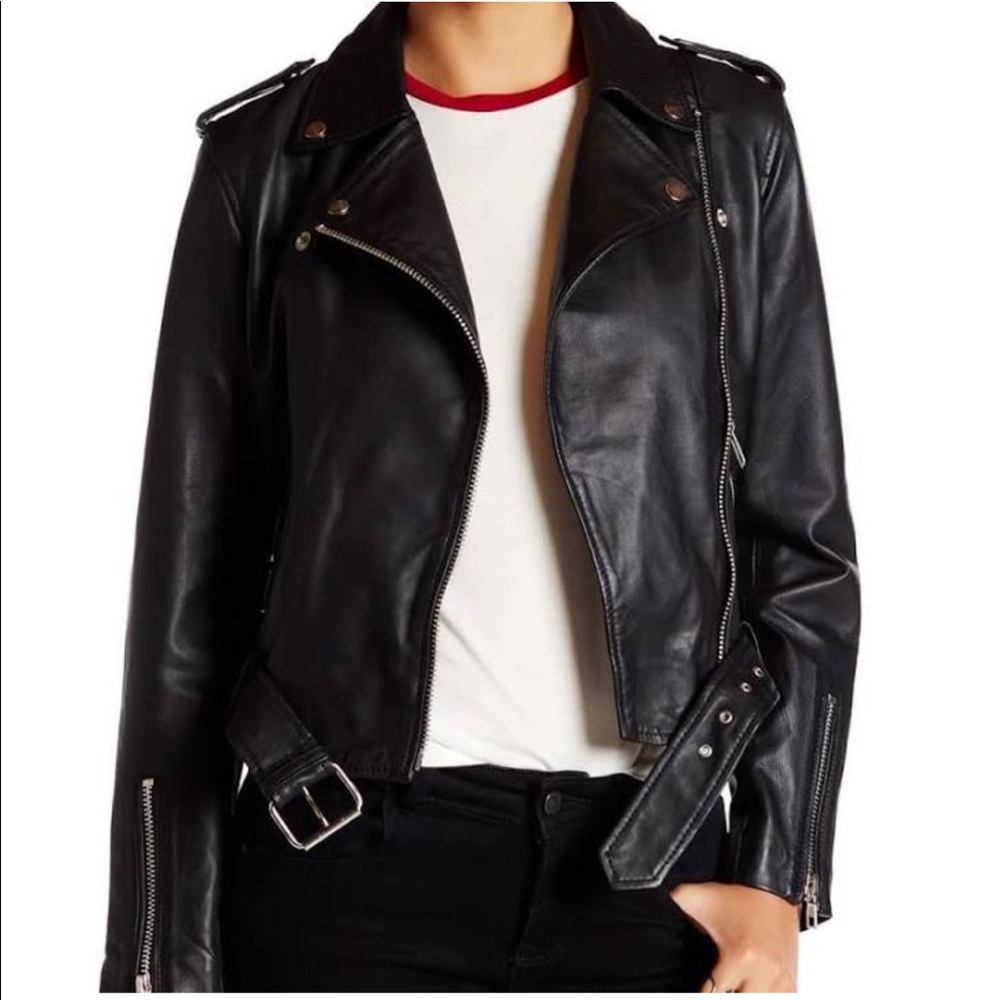 Walter Baker Black Leather Moto Jacket
